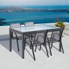 Table de Jardin Extensible en Verre avec 4 chaises Table de Jardin Extensible en Verre avec 4 chaises