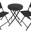 TecTake Set de Balcon ou Jardin, Salon de Jardin, 1 TecTake Set de Balcon ou Jardin, Salon de Jardin, 1 Table et 2 Chaises de Jardin Pliants, Noir