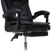 Z ZELUS Fauteuil de Bureau avec Hauteur Réglable, Chaise de Bureau de Massage pour Ordinateur Table avec Repose-Pieds, USB Charge Fauteil Ergonomique en PU (avec Repose-Pieds)
