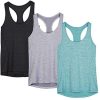 icyzone Débardeur de Sport Femme Dos Nageur Yoga Shirt sans icyzone Débardeur de Sport Femme Dos Nageur Yoga Shirt sans Manches Running Fitness Tank Top, Lot de 3