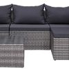 vidaXL Meuble de Jardin 5 pcs et Coussins et Oreillers Résine Tressée Salon de Jardin Mobilier de Balcon Terrasse Patio Ensemble de Canapé