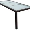 vidaXL Table de Jardin Résine Tressée Meuble Mobilier Terrasse Salle à Manger