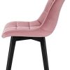 EUGAD 6 X Chaises Salon à Manger Pieds en Bois et Surface en Velours,Chaises de Salle à Manger Rose Polyvalent,0655BY-6