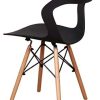 31Dix07a8cL._AC_.jpg N/A Lot de 4/6 chaises, design minimaliste élégant, en plastique, pieds en bois, convient pour salle à manger, chambre à coucher, chaise de bureau, 82 x 46 x 53,5 cm