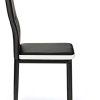IDMarket - Lot de 6 chaises Romane Noires Bandeau Blanc avec Strass pour Salle à Manger