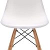 GrandCA Home Ensemble de 4/6 chaises, Design Bois Chaise de Salle à Manger, Chaise de Bureau, Chaise de Salon (Blanc-4)