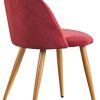 31H5d-atBSL._AC_.jpg Clipop Lot de 2 chaises de salle à manger en velours capitonné avec dossier et pieds en métal pour salle à manger, salon, chambre à coucher et bureau