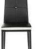 IDMarket - Lot de 6 chaises Romane Noires Bandeau Blanc avec Strass pour Salle à Manger