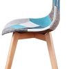 Lot de 4 chaises de salle à manger, tapissées, patchwork rétro - Pour salle à manger, cuisine, chambre à coucher, bureau