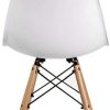 GrandCA Home Ensemble de 4/6 chaises, Design Bois Chaise de Salle à Manger, Chaise de Bureau, Chaise de Salon (Blanc-4)