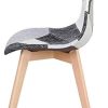 31ZYNpBC7FL._AC_.jpg GrandCA HOME Lot de 4 chaises de Salle à Manger, Chaise de Style scandinave, chaises Patchwork, Chaise en Lin avec Pieds en Bois Massif pour Salle à Manger, Salon, Restaurant (Gris Noir et Blanc-4)