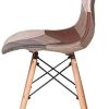 GrandCA Home Ensemble 4 Chaises,Chaises Patchwork，Chaises de Salle à Manger,Chaises Loisirs Salon,Chaises avec Dossier à Coussin Souple (Marron-6 chaises)