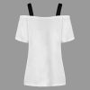 31wqV9GfmNL._AC_.jpg MORCHAN Femmes Papillon Impression Off épaule Chemise à Manches Courtes Casual Top Blouse