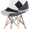 41-lUmpqCL._AC_.jpg BenyLed Lot de 6 Chaises de Salle à Manger Rétro Patchwork Chaise Tissu Salle à Manger Chaise pour Cuisine Salle à Manger (Noir-6pcs)