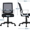 415stKmSL._AC_.jpg Yaheetech Chaise de Bureau à Roulettes Maille Mesh Fauteuil Ordinateur Inclinable Pivotante avec Accoudoir Dossier Capacité 125kg Gris