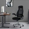 410aN9Sww7L._AC_.jpg Intimate WM Heart Fauteuil de Bureau en Maille, Chaise de Bureau Ergonomique Confortable, Siège Bureau avec Accoudoirs Pliables, Hauteur Réglable, Soutien Lombaire, Noir