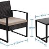 412pRh-CQOL._AC_.jpg Yaheetech Salon de Jardin 2 Fauteuils et 1 Table Basse pour Salon/Bar/Bureau en Résine Tressée Poly Rotin Exterieur Interieur Noir/Beige