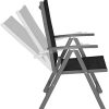 414pTm1acIL._AC_.jpg TecTake Ensemble de 4 Chaises de Jardin en Aluminium, Pliable, Anthracite