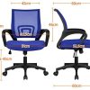 416KdGpuWnL._AC_.jpg Yaheetech Chaise de Bureau à roulettes Maille Mesh Fauteuil de Bureau Ergonomique Inclinable Pivotant Siège et Base Plus Larges Hauteur Réglable avec Accoudoirs Bleu