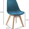 417yyzDNKCL._AC_.jpg IDMarket - Lot de 6 chaises SARA Bleu Canard pour Salle à Manger