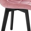 EUGAD 6 X Chaises Salon à Manger Pieds en Bois et Surface en Velours,Chaises de Salle à Manger Rose Polyvalent,0655BY-6