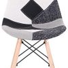 418zRwPOOUL._AC_.jpg BenyLed Lot de 6 Chaises de Salle à Manger Rétro Patchwork Chaise Tissu Salle à Manger Chaise pour Cuisine Salle à Manger (Noir-6pcs)