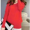 419MQKHda1L._AC_.jpg Aswinfon Pull Femme Laine Maille Col V Hiver Chaud Manches Longues Tricot Chandail Pullover Sweater Top