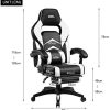 419YgSo9SfL._AC_.jpg Amazon Brand - Umi Chaise Gaming de Bureau Fauteuil Gamer en Cuir PU Conception Ergonomique avec Repose-Pieds Télescopique Dossier Inclinable Accoudoirs Rembourrés (Blanc)