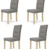 41DvkcOFaZL._AC_.jpg IDMarket - Lot de 4 chaises Polga capitonnées Grises pour Salle à Manger