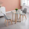 41EzlOSB3iL._AC_.jpg EGGREE Lot de 4 Chaises Salle Manger Scandinaves, Rétro Chaises Rembourrée Chaise de Cuisine/Bureau avec Pieds en Bois de Hêtre Massif Gris