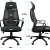 41G3qwgzBmL._AC_.jpg SunJas Chaise de Bureau Ergonomique Fauteuil de Bureau pour Maison, Dossier et Siège en Maille Respirante, Réglable en Hauteur, Fonction d'inclinaison, Pivot à 360°, Charge Maximale 120 kg, Noir