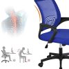 41GiFD2w7L._AC_.jpg Yaheetech Chaise de Bureau à roulettes Maille Mesh Fauteuil de Bureau Ergonomique Inclinable Pivotant Siège et Base Plus Larges Hauteur Réglable avec Accoudoirs Bleu