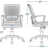 41JcbhRVowL._AC_.jpg Yaheetech Chaise de Bureau à Roulettes Maille Mesh Fauteuil Ordinateur Inclinable Pivotante avec Accoudoir Dossier Capacité 125kg Gris