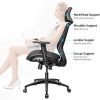 41JgSJycopL._AC_.jpg BYRORAS Chaise de Bureau, Fauteuil de Bureau Ergonomique et Appui-tête Siège en Maille Soutien Lombaire Ajustable avec Accoudoirs Réglable et Inclinaison du Dossier(Noir)