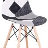 41MlDJjD8HL._AC_.jpg BenyLed Lot de 6 Chaises de Salle à Manger Rétro Patchwork Chaise Tissu Salle à Manger Chaise pour Cuisine Salle à Manger (Noir-6pcs)