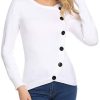 41Qbh6HyJuL._AC_.jpg Aibrou Pull Col Rond Femme à Manches Longues Pull Basique Col Ras du Cou Pullover en Tricot Chaud sous Pull Top Hauts Chic Elegant à la Mode