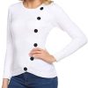 41RWB7S4NFL._AC_.jpg Aibrou Pull Col Rond Femme à Manches Longues Pull Basique Col Ras du Cou Pullover en Tricot Chaud sous Pull Top Hauts Chic Elegant à la Mode