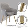 41T7n8ADVQS._AC_.jpg Irene House Chaise de Chambre à Coucher en Tissu Velours avec Pieds en métal, Chaise de Salon, Chaise de Salle à Manger, Chaise pour Table à Manger (Gris, 1)