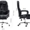 41UdjglLupL._AC_.jpg Hbada Chaise de Bureau avec Dossier et Coussin Ergonomiques, Fauteuil en Similicuir avec Fonction Inclinable, Siège Pivotant pour Maison ou Bureau, Hauteur Réglable, Noir-1 avec Repose-Pied