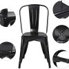41X4pu1ejkL._AC_.jpg Yaheetech Lot de 4 Chaise de Salle à Manger Industrielle Chaise de Cuisine 45 cm H Empilable Tabouret avec Dossier Jardin Balcon Bistrot Café Salon Exterieur Interieur Noir