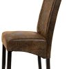 TecTake Lot de 2 chaises de salle à manger 106 cm chaise de salon mobilier meuble de salon - diverses couleurs au choix - (Vieilli/Daim | No. 401596)
