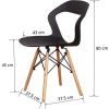 41cvYjYa8JL._AC_.jpg N/A Lot de 4/6 chaises, design minimaliste élégant, en plastique, pieds en bois, convient pour salle à manger, chambre à coucher, chaise de bureau, 82 x 46 x 53,5 cm
