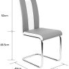 Lot de 6 Chaise de Salle à Manger Chaises de Maison en Forme d'arc à Dossier Unique pour Cuisine/Salle à Manger/Jardin (Gris-Blanc, 6)