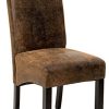 TecTake Lot de 2 chaises de salle à manger 106 cm chaise de salon mobilier meuble de salon - diverses couleurs au choix - (Vieilli/Daim | No. 401596)