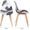 41gbROb9aLL._AC_.jpg GrandCA HOME Lot de 4 chaises de Salle à Manger, Chaise de Style scandinave, chaises Patchwork, Chaise en Lin avec Pieds en Bois Massif pour Salle à Manger, Salon, Restaurant (Gris Noir et Blanc-4)