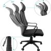 41hmuu1kcRL._AC_.jpg SunJas Chaise de Bureau Ergonomique Fauteuil de Bureau pour Maison, Dossier et Siège en Maille Respirante, Réglable en Hauteur, Fonction d'inclinaison, Pivot à 360°, Charge Maximale 120 kg, Noir