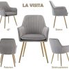 41kkvh8G7US._AC_.jpg Irene House Chaise de Chambre à Coucher en Tissu Velours avec Pieds en métal, Chaise de Salon, Chaise de Salle à Manger, Chaise pour Table à Manger (Gris, 1)