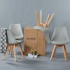 41mZpzkW5xL._AC_.jpg EGGREE Lot de 4 Chaises Salle Manger Scandinaves, Rétro Chaises Rembourrée Chaise de Cuisine/Bureau avec Pieds en Bois de Hêtre Massif Gris