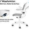 41nYj5-YOTL._AC_.jpg YU YUSING Chaise de Bureau Fauteuil Siège Ergonomique avec Accoudoirs Pliables, Dossier Inclinable, Support Lombaire, Pivotant à 360 °,Hauteur Réglable, Gris