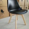 41nut-beP2L._AC_.jpg H.J WeDoo Lot de 6 chaises de Salle à Manger Scandinaves, Chaises Rétro Rembourrée Bois de Hêtre Massif- Noir